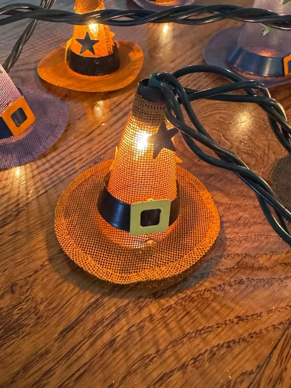 Halloween Mesh Witch Hat String Lights